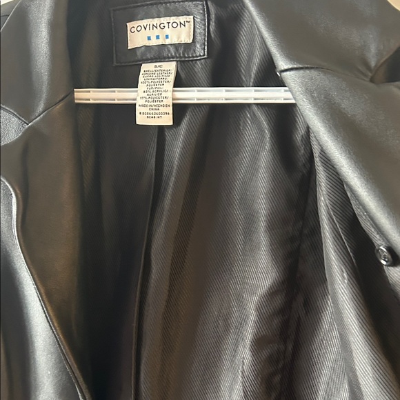 Covington Genuine Leather Black Long Blazer Coat – Size S - Picture 9 of 12